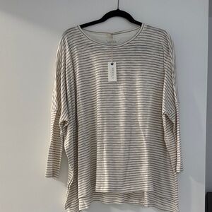 Mersea Catalina Striped Long Sleeve Women's Top - Taupe Stripe